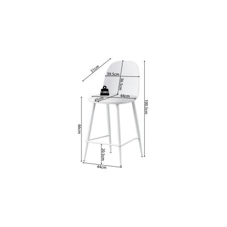 JACARANDA, chaise de comptoir hauteur 100,5 cm - simili cuir - avec repose-pieds - 5 coloris