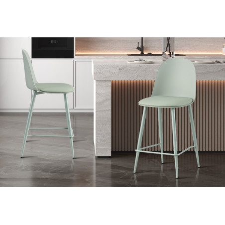 JACARANDA, chaise de comptoir hauteur 100,5 cm - simili cuir - avec repose-pieds - 5 coloris