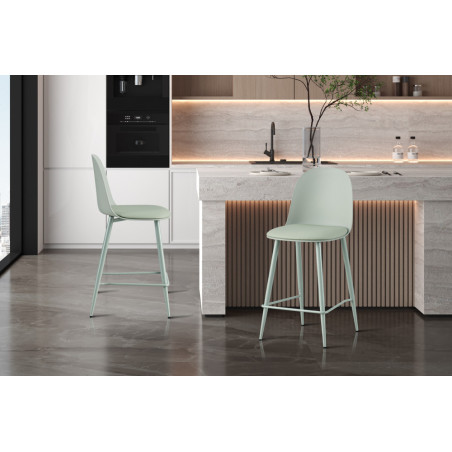 JACARANDA, chaise de comptoir hauteur 100,5 cm - simili cuir - avec repose-pieds - 5 coloris