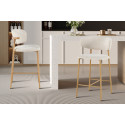 COTON, chaise de comptoir hauteur 92 cm - tissu doux - pieds effet bois - 4 coloris