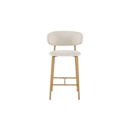COTON, chaise de comptoir hauteur 92 cm - tissu doux - pieds effet bois - 4 coloris
