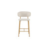 COTON, chaise de comptoir hauteur 92 cm - tissu doux - pieds effet bois - 4 coloris