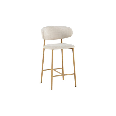 COTON, chaise de comptoir hauteur 92 cm - tissu doux - pieds effet bois - 4 coloris
