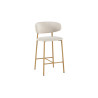 COTON, chaise de comptoir hauteur 92 cm - tissu doux - pieds effet bois - 4 coloris