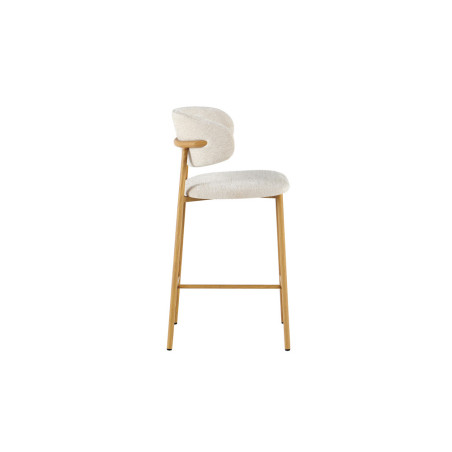 COTON, chaise de comptoir hauteur 92 cm - tissu doux - pieds effet bois - 4 coloris