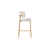 COTON, chaise de comptoir hauteur 92 cm - tissu doux - pieds effet bois - 4 coloris