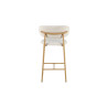 COTON, chaise de comptoir hauteur 92 cm - tissu doux - pieds effet bois - 4 coloris