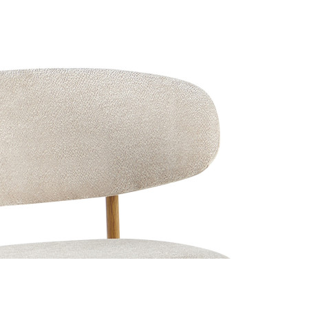 COTON, chaise de comptoir hauteur 92 cm - tissu doux - pieds effet bois - 4 coloris