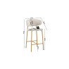 COTON, chaise de comptoir hauteur 92 cm - tissu doux - pieds effet bois - 4 coloris