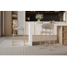 COTON, chaise de comptoir hauteur 92 cm - tissu doux - pieds effet bois - 4 coloris