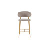 COTON, chaise de comptoir hauteur 92 cm - tissu doux - pieds effet bois - 4 coloris