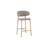 COTON, chaise de comptoir hauteur 92 cm - tissu doux - pieds effet bois - 4 coloris