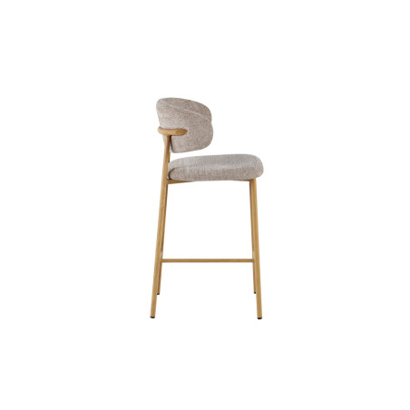 COTON, chaise de comptoir hauteur 92 cm - tissu doux - pieds effet bois - 4 coloris