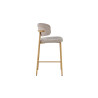 COTON, chaise de comptoir hauteur 92 cm - tissu doux - pieds effet bois - 4 coloris
