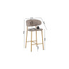 COTON, chaise de comptoir hauteur 92 cm - tissu doux - pieds effet bois - 4 coloris