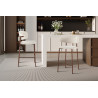 COTON, chaise de comptoir hauteur 92 cm - tissu doux - pieds effet bois - 4 coloris