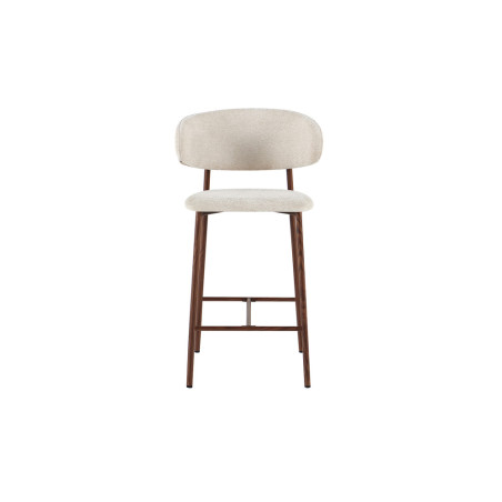 COTON, chaise de comptoir hauteur 92 cm - tissu doux - pieds effet bois - 4 coloris