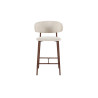 COTON, chaise de comptoir hauteur 92 cm - tissu doux - pieds effet bois - 4 coloris