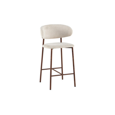 COTON, chaise de comptoir hauteur 92 cm - tissu doux - pieds effet bois - 4 coloris