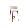 COTON, chaise de comptoir hauteur 92 cm - tissu doux - pieds effet bois - 4 coloris