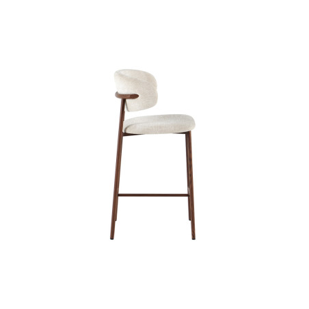 COTON, chaise de comptoir hauteur 92 cm - tissu doux - pieds effet bois - 4 coloris