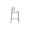 COTON, chaise de comptoir hauteur 92 cm - tissu doux - pieds effet bois - 4 coloris