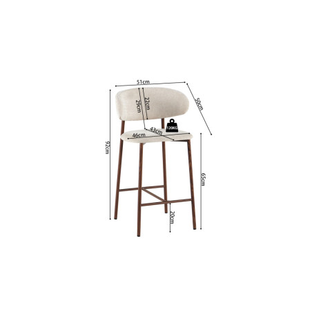 COTON, chaise de comptoir hauteur 92 cm - tissu doux - pieds effet bois - 4 coloris