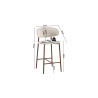 COTON, chaise de comptoir hauteur 92 cm - tissu doux - pieds effet bois - 4 coloris