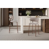 COTON, chaise de comptoir hauteur 92 cm - tissu doux - pieds effet bois - 4 coloris
