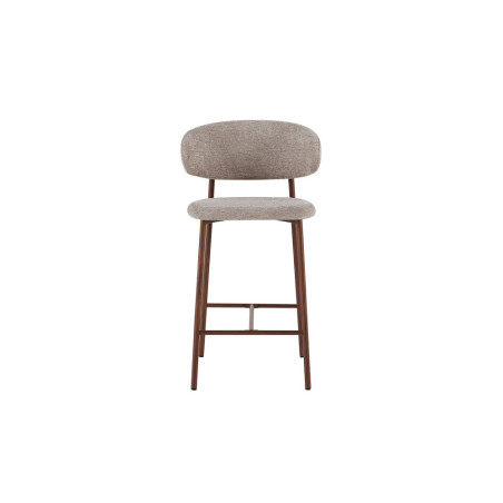 COTON, chaise de comptoir hauteur 92 cm - tissu doux - pieds effet bois - 4 coloris
