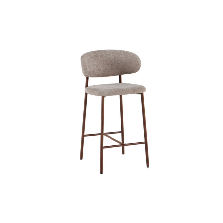 COTON, chaise de comptoir hauteur 92 cm - tissu doux - pieds effet bois - 4 coloris