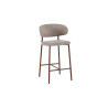 COTON, chaise de comptoir hauteur 92 cm - tissu doux - pieds effet bois - 4 coloris