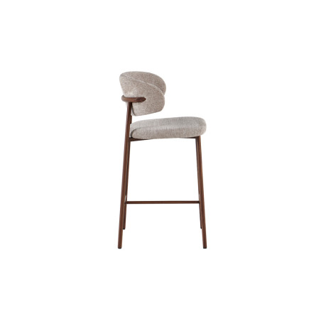 COTON, chaise de comptoir hauteur 92 cm - tissu doux - pieds effet bois - 4 coloris