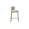 COTON, chaise de comptoir hauteur 92 cm - tissu doux - pieds effet bois - 4 coloris