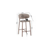 COTON, chaise de comptoir hauteur 92 cm - tissu doux - pieds effet bois - 4 coloris
