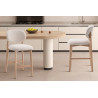 CAMELIA, chaise de comptoir hauteur 94,5 cm - bois massif et tissu - 2 coloris