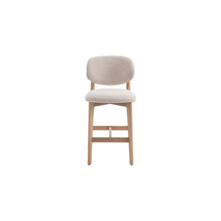 CAMELIA, chaise de comptoir hauteur 94,5 cm - bois massif et tissu - 2 coloris