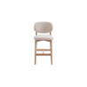 CAMELIA, chaise de comptoir hauteur 94,5 cm - bois massif et tissu - 2 coloris
