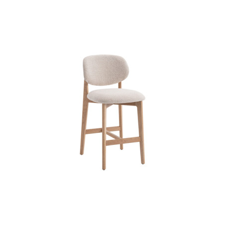 CAMELIA, chaise de comptoir hauteur 94,5 cm - bois massif et tissu - 2 coloris