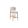 CAMELIA, chaise de comptoir hauteur 94,5 cm - bois massif et tissu - 2 coloris