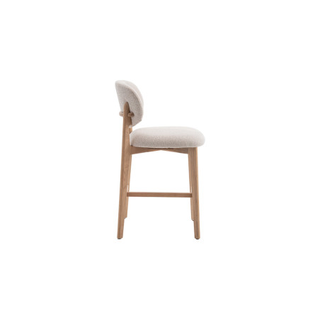 CAMELIA, chaise de comptoir hauteur 94,5 cm - bois massif et tissu - 2 coloris