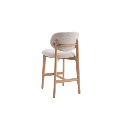 CAMELIA, chaise de comptoir hauteur 94,5 cm - bois massif et tissu - 2 coloris