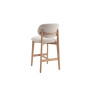 CAMELIA, chaise de comptoir hauteur 94,5 cm - bois massif et tissu - 2 coloris