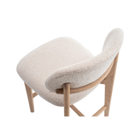 CAMELIA, chaise de comptoir hauteur 94,5 cm - bois massif et tissu - 2 coloris