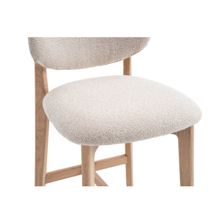 CAMELIA, chaise de comptoir hauteur 94,5 cm - bois massif et tissu - 2 coloris