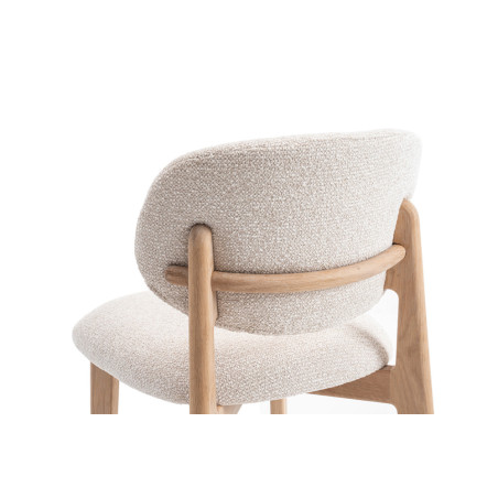 CAMELIA, chaise de comptoir hauteur 94,5 cm - bois massif et tissu - 2 coloris