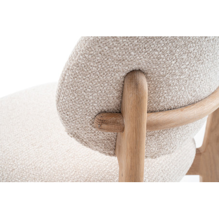 CAMELIA, chaise de comptoir hauteur 94,5 cm - bois massif et tissu - 2 coloris