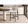 CAMELIA, chaise de comptoir hauteur 94,5 cm - bois massif et tissu - 2 coloris