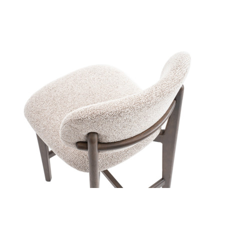 CAMELIA, chaise de comptoir hauteur 94,5 cm - bois massif et tissu - 2 coloris