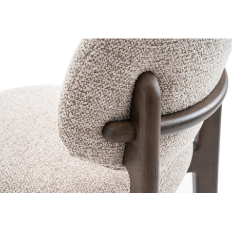 CAMELIA, chaise de comptoir hauteur 94,5 cm - bois massif et tissu - 2 coloris